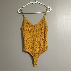 Mustard Yellow Lace Body Suit